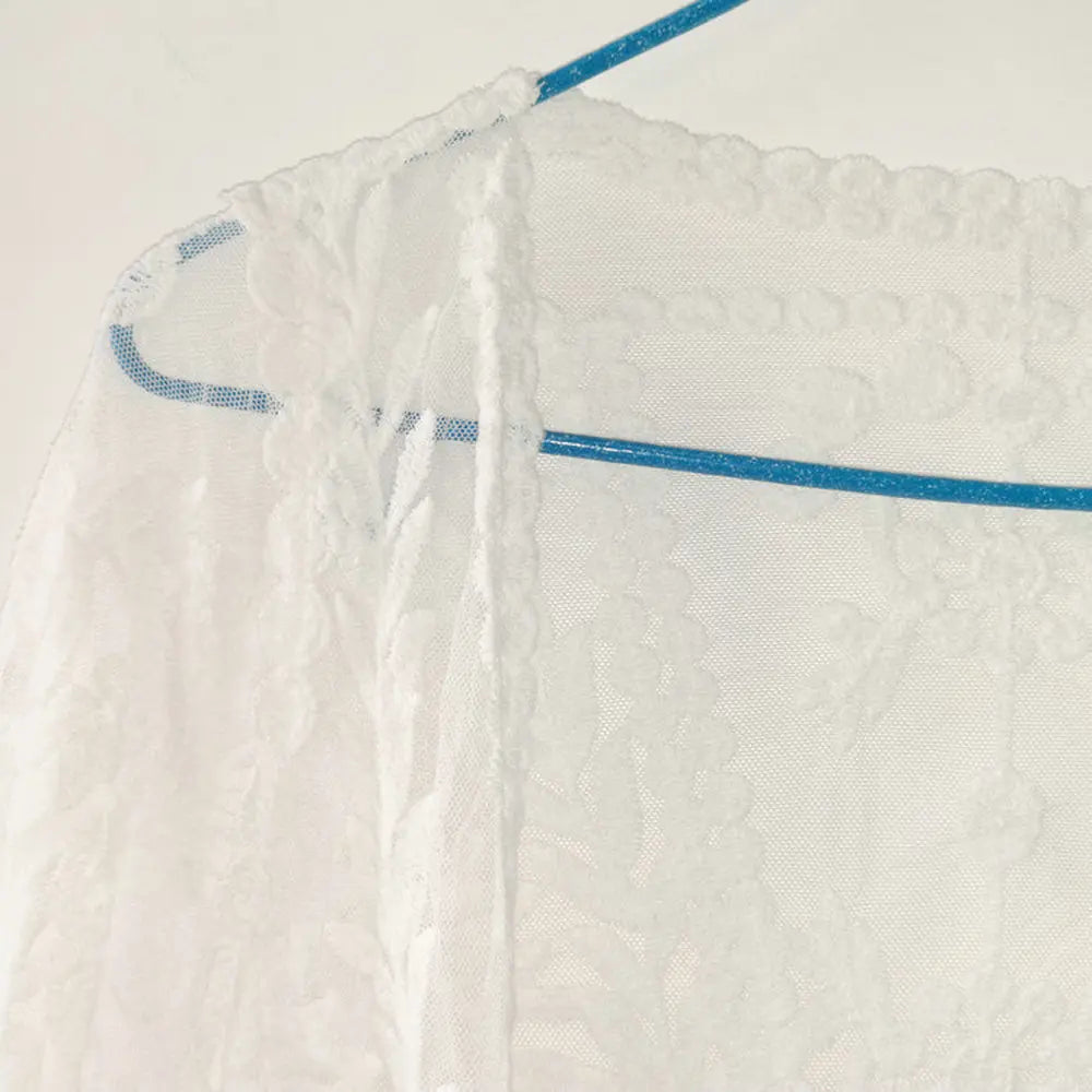 Robe Maxi Dentelle Blanche Manches Longues