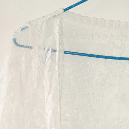 Robe Maxi Dentelle Blanche Manches Longues