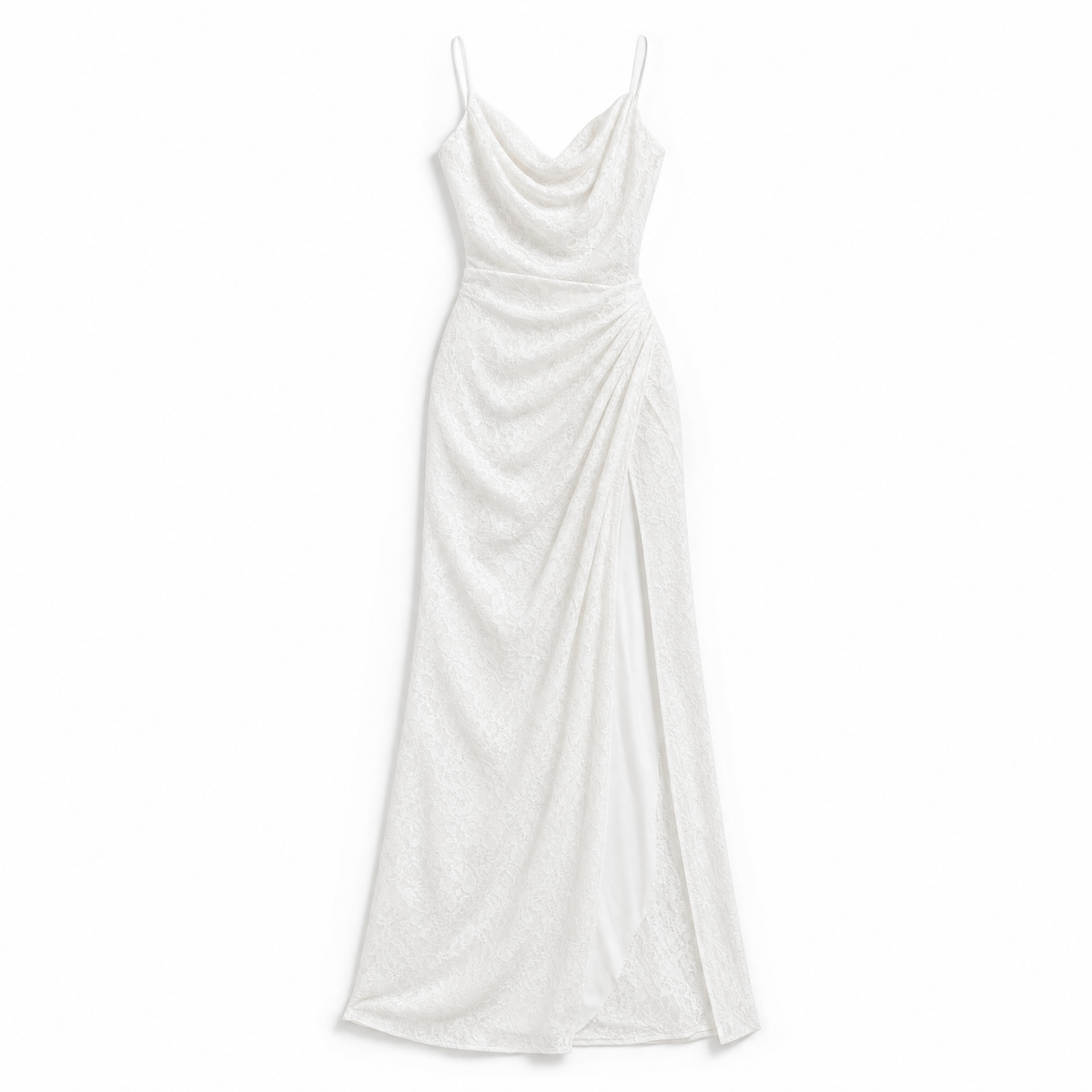 Robe Maxi Dentelle Blanche Manches Longues